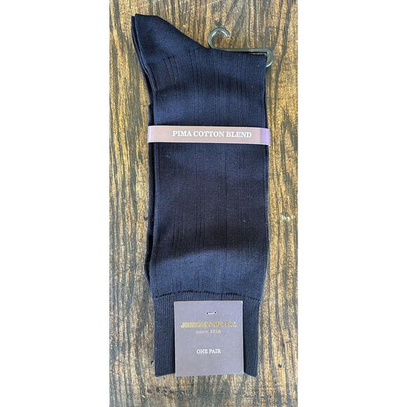 Johnston & Murphy Socks Pattern Solid Blue Gray Cotton Dress x 6 Pairs New - Picture 7 of 11